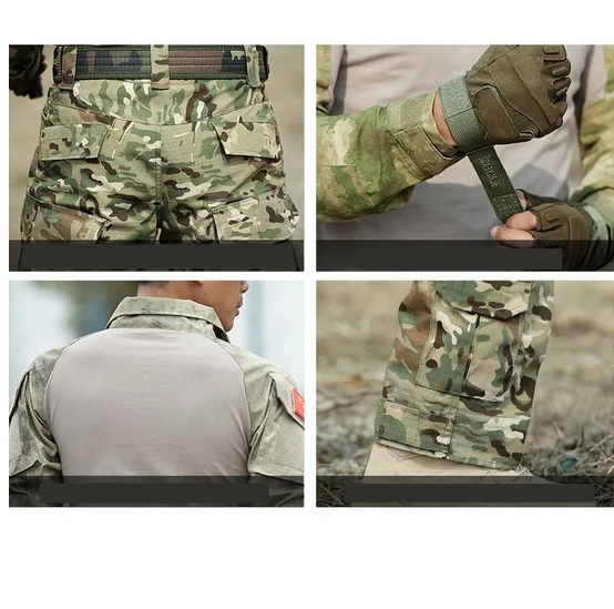 

Outdoor Airsoft Paintball Clothing Military Shooting Uniform Tactical Combat Camouflage Shirts Cargo Pants Elbow/Knee Pads Suits