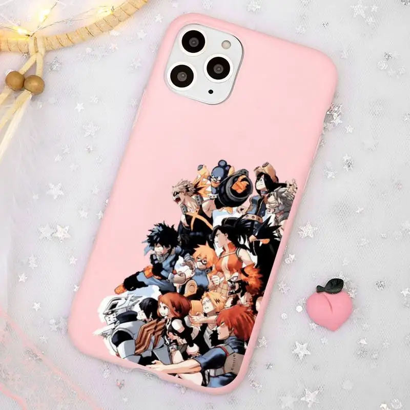 

My Hero Academia deku bakugou Phone Case Candy Color for iPhone 11 12 mini pro XS MAX 8 7 6 6S Plus X SE 2020 XR