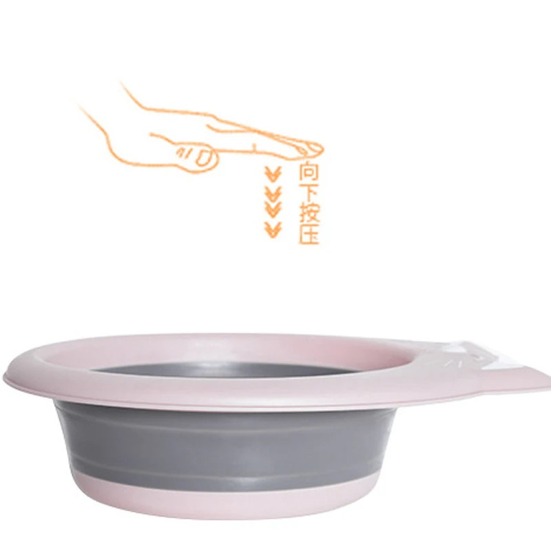Складная детская раковина Portable Folding Silicone Tourism Outdoor Camping Storage Bucket Children Bathroom Foot Basin.