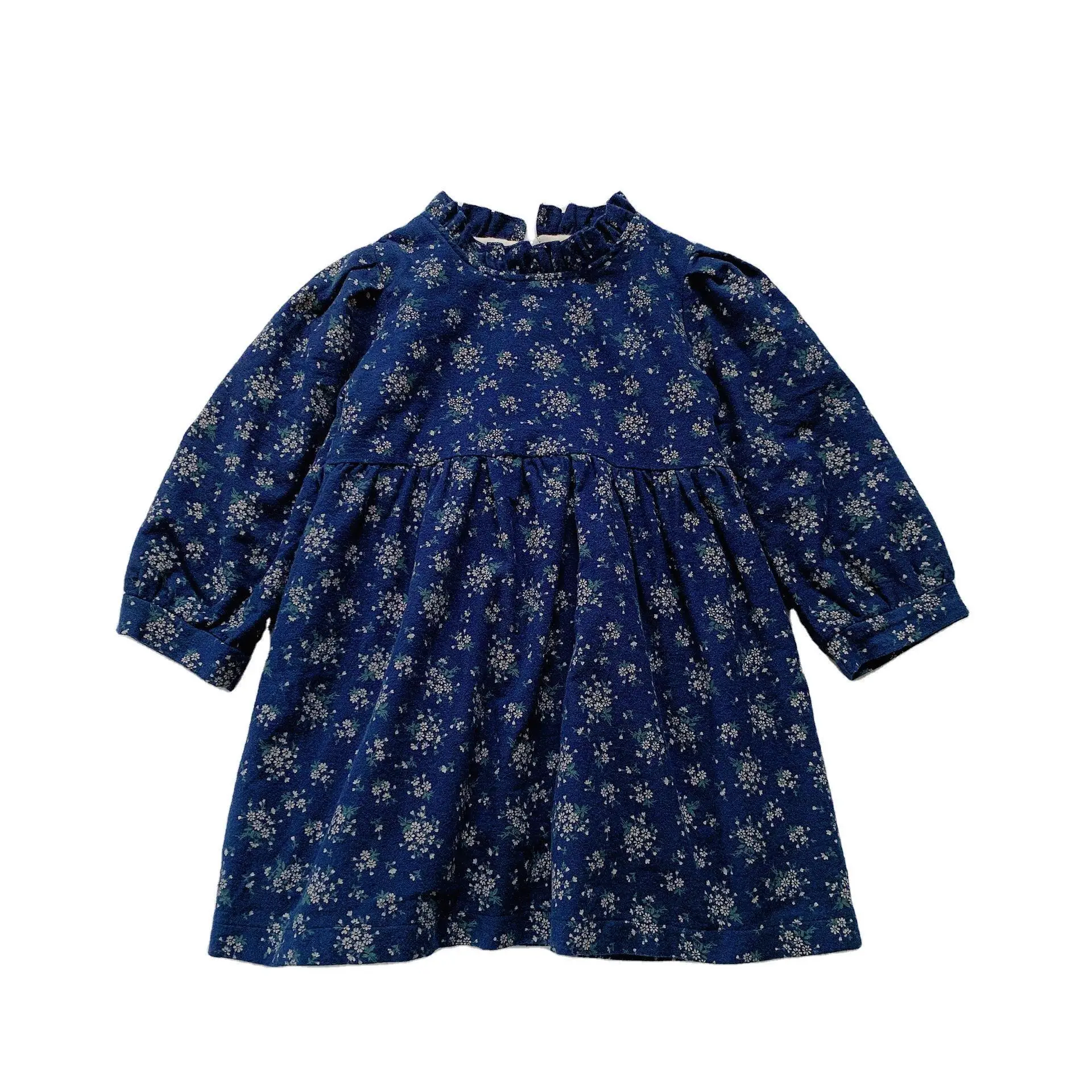 

Girls Plus Velvet Dress 2020 Winter New Children's Thick Floral Princess Dress Baby Foreign Kids Dress