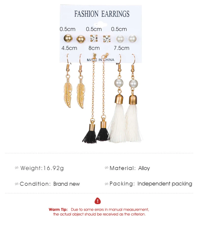 6 шт./комплект женские серьги-подвески из искусственного жемчуга | Украшения и