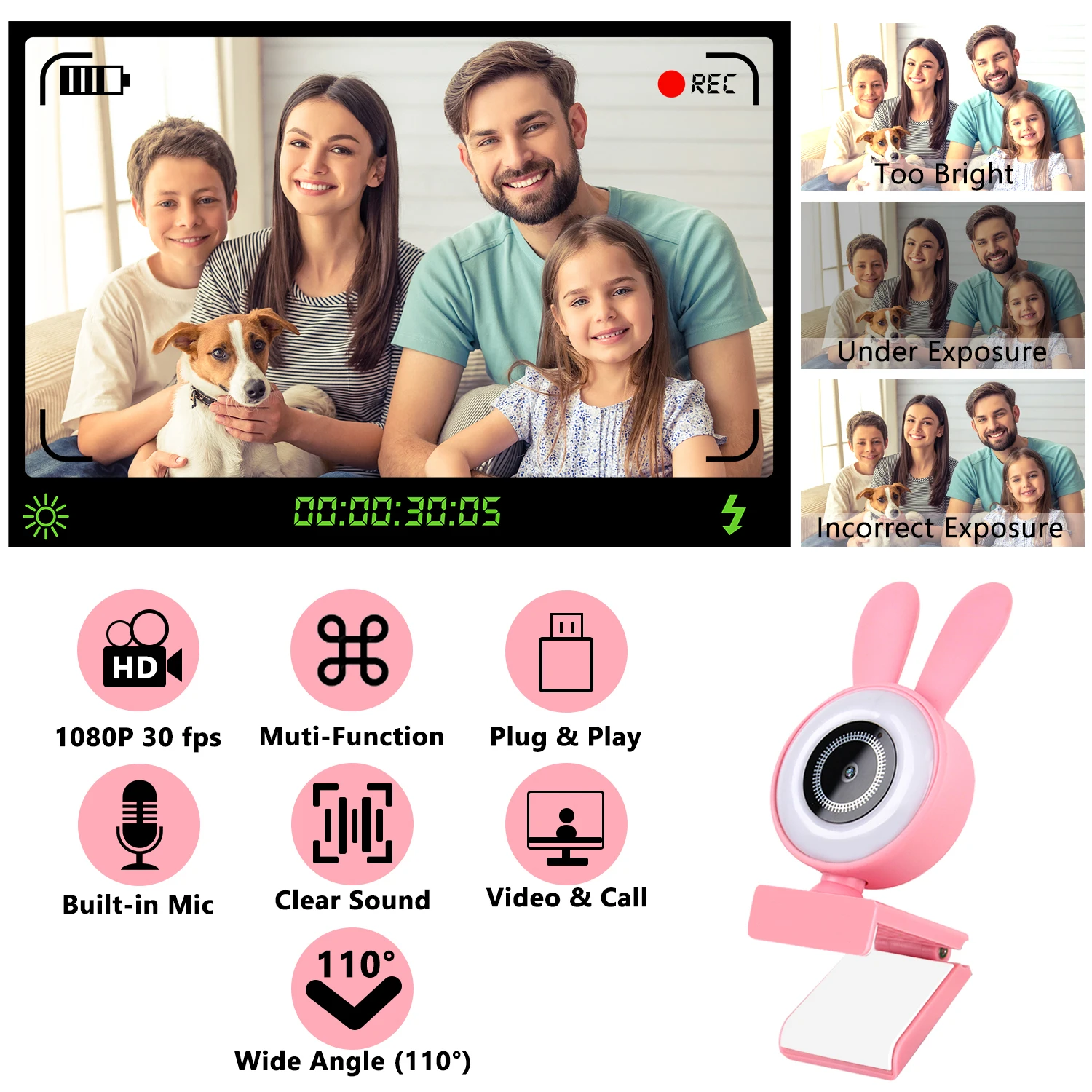 1080P HD веб-камера милые веб-Камера Встроенный микрофон Автофокус с разрешением Full