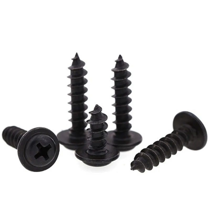M3 Phillips винт с круглой головкой само-ответвительный болт Омыватель винты Черные