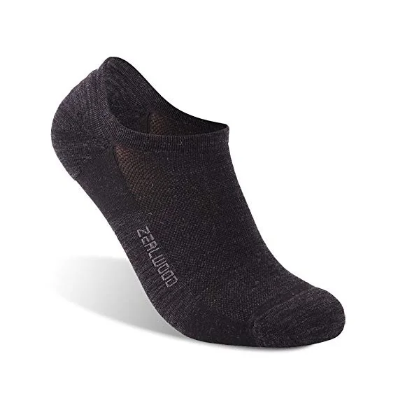 1 pair black Спортивные носки, ZEALWOOD унисекс, шерсть мериноса, впитывающие влагу, ультра-светильник, носки для бега, 1/3 пар - Цвет: 1 pair black
