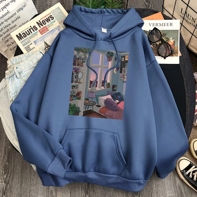 

Belas paisagens impressão hoodie homem casual solto streetwear com capuz outono velo manga comprida moletom harajuku streetwear.