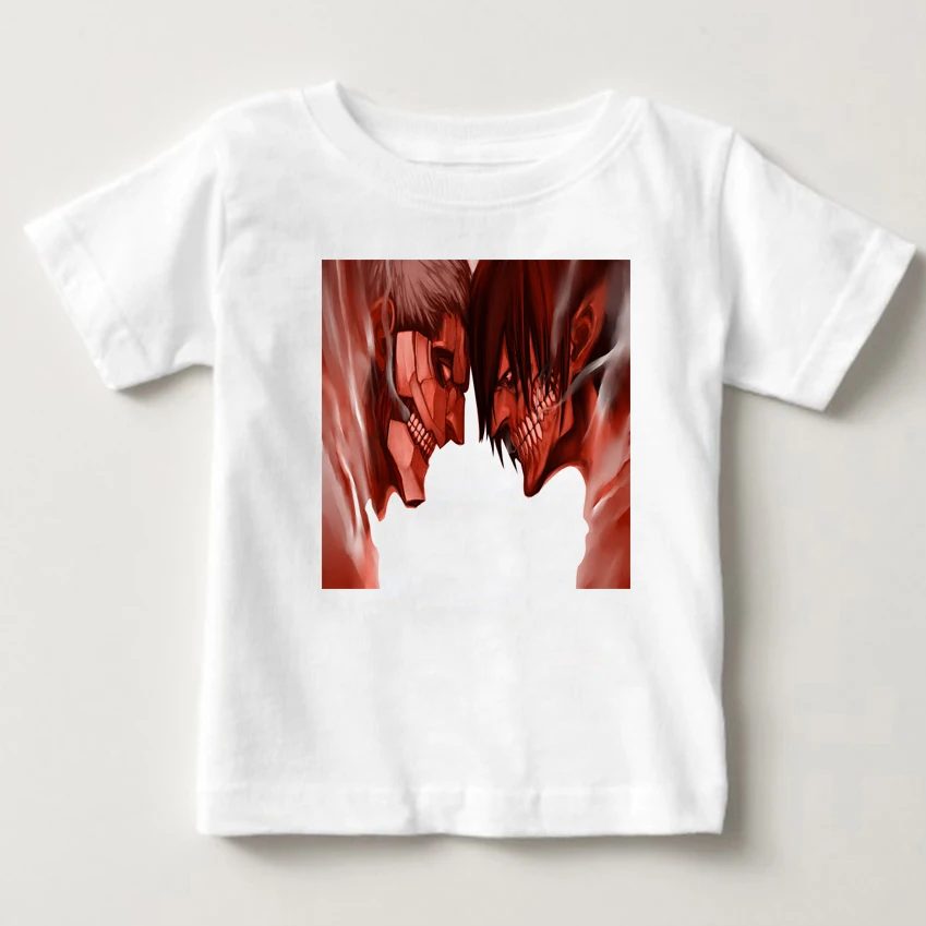 

100% Cotton Japanese Anime Attack On Titan T Shirt Cosplay Costume Shingeki No Kyojin Cartoon T-Shirt Tee Double Side Print