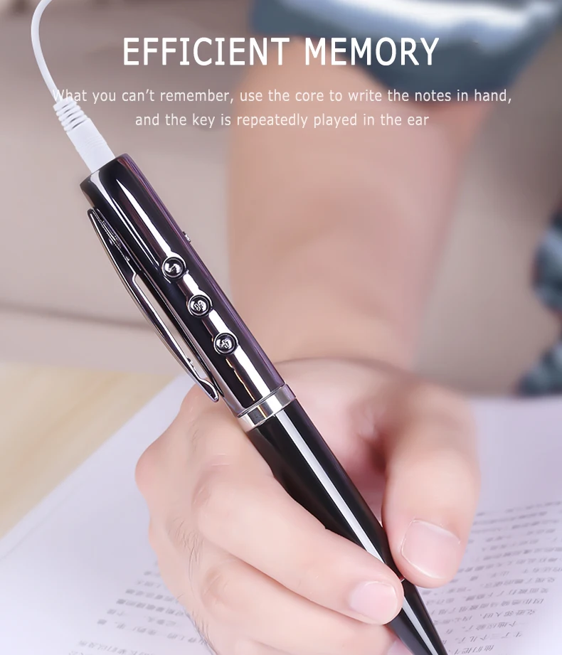 Ручка со встроенной SD картой MP3 плеер с обучением прослушиванию на английском