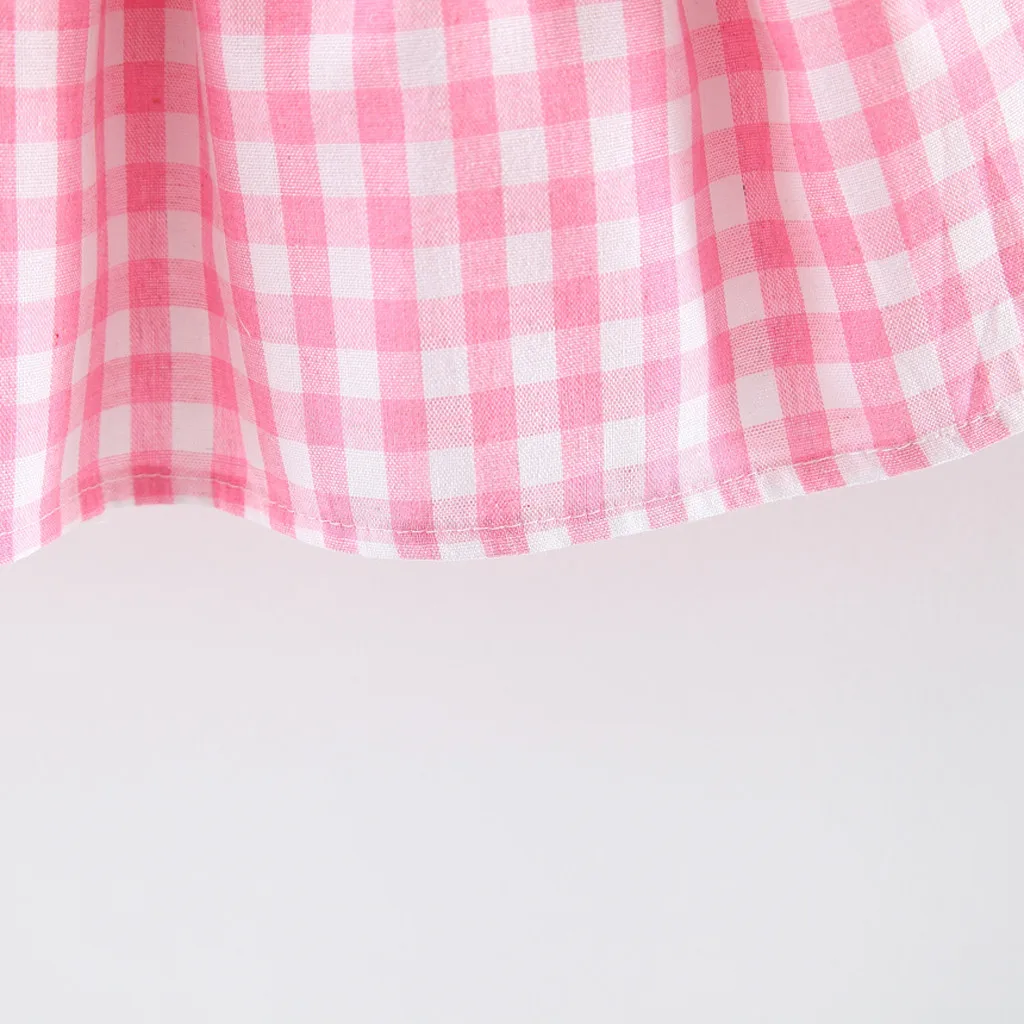 Детские платья для девочек; платье vestidos vestido infantil; Одежда для девочек; vestido; кружевное с рюшами для маленьких девочек; в клетку; вишня; Z4