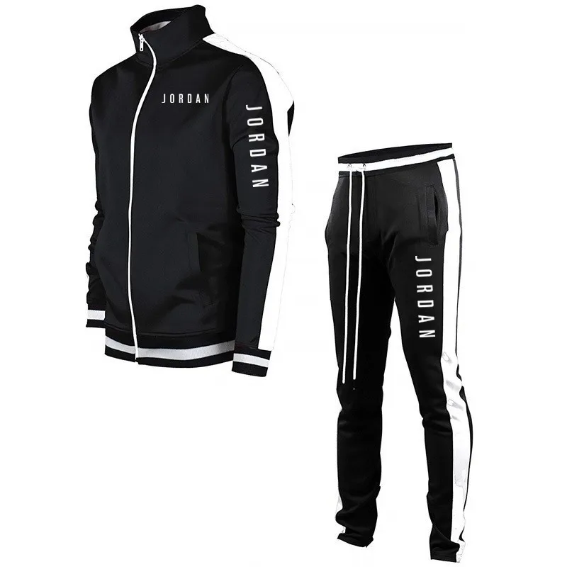 

Men's Casual Suit 2021 Winter New Brand Stitching Jogger Sportswear Zipper Hoodie + Pants Men's Sportswear Sports Suit Clothing