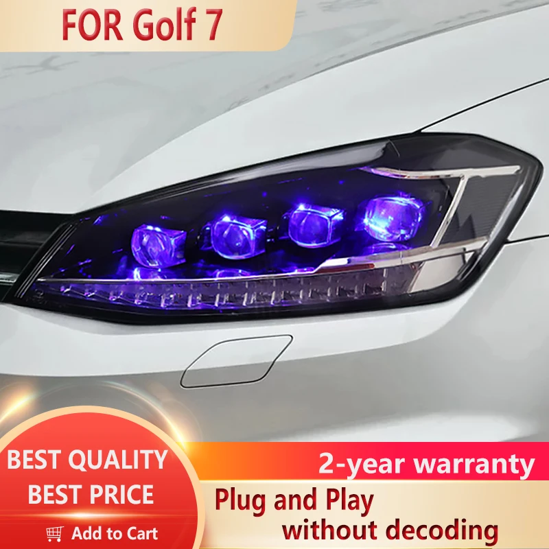 

For VW Golf 7 Headlight 2014-2018 Golf7 All LED Headlights DRL Head Lamp Projector Lens Low High Beam Accessories