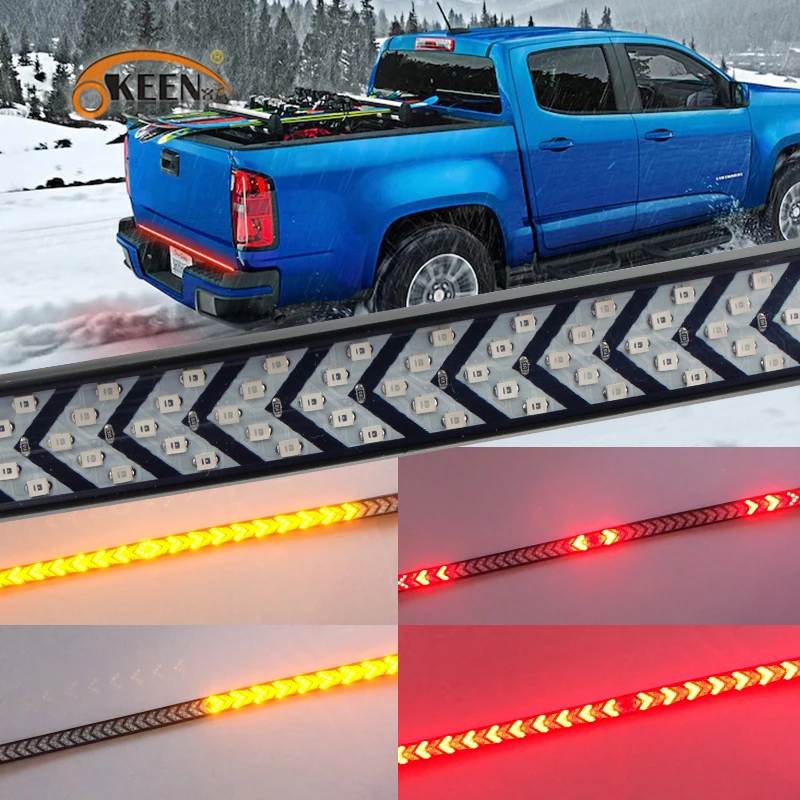 

OKEEN 60 inch Car LED Tail Light Strip For Pickup Trailer SUV LED Tailgate Light Bar Drving Braking Flowing Turn Signal Lights