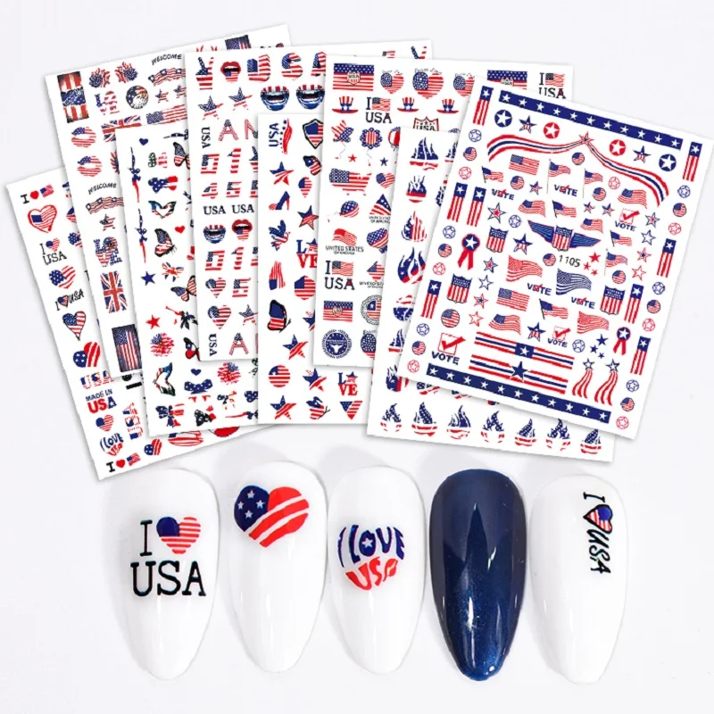 1pcs Hot sale Styles Nail Sticker Currency/National flag/line/Dragon Snake/Flower Gel Polish Slider Accessories Art - Цена: 0.35