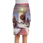 Женская рождественская юбка KYKU, летняя юбка-карандаш с 3d-рисунком рождественской елки и снеговика, 2019