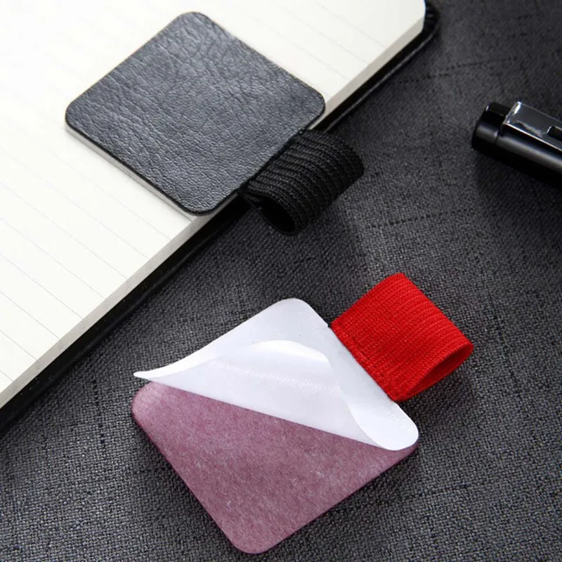 Высококачественный самоклеящийся кожаный зажим для ручки карандаш с эластичной