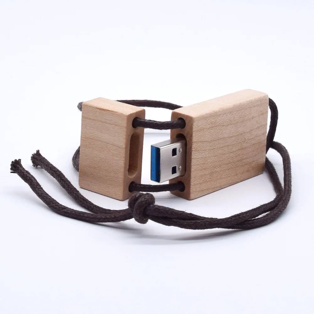 Деревянный usb + веревочный флэш накопитель настраиваемый логотип карта памяти 8