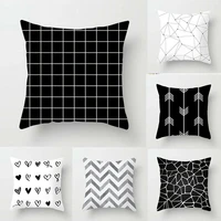 black and white polyester geometric throw pillow case square 4545 cm cushion cover