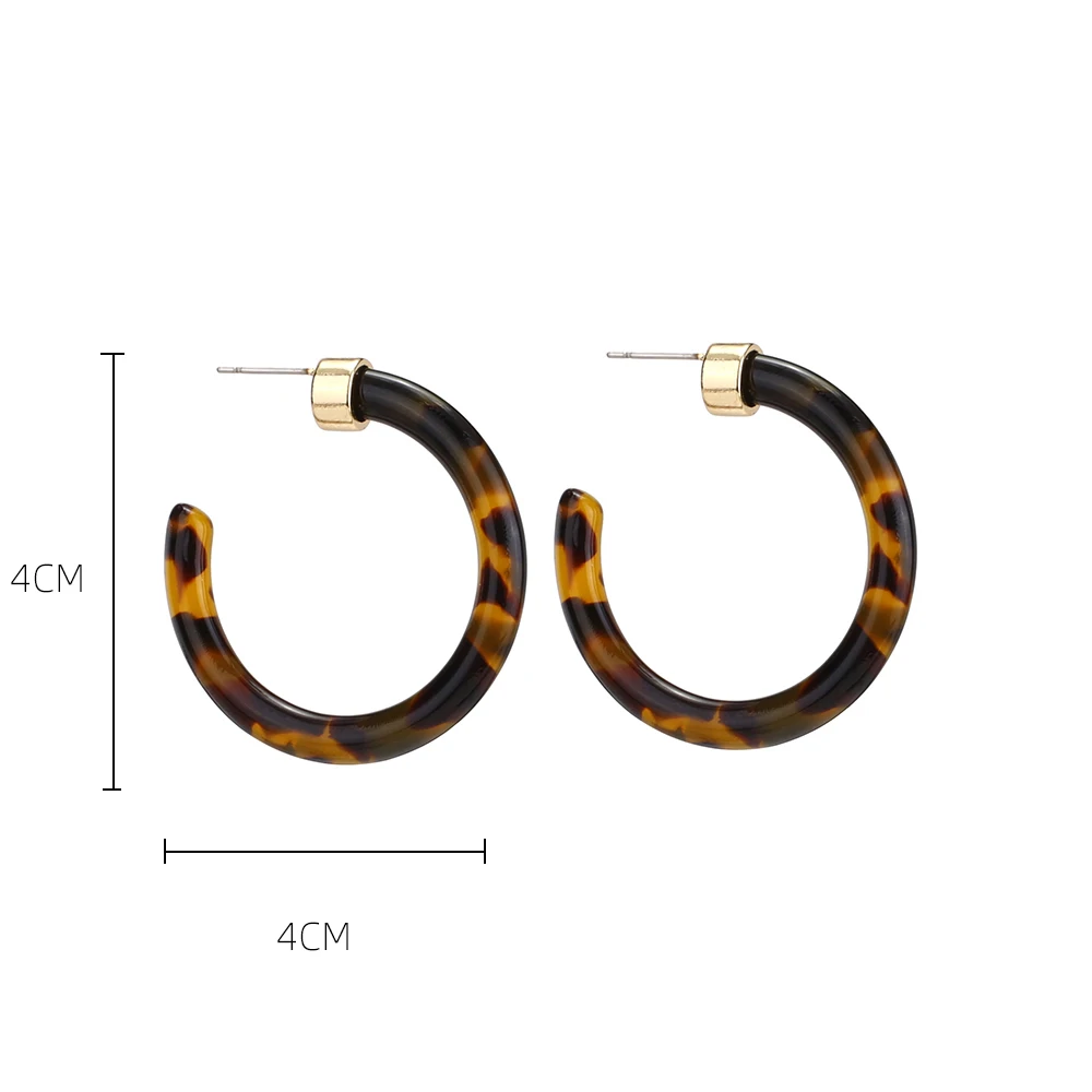 Tortoiseshell 45 мм большое акриловое прозрачное серое черепаховое кольцо серьги круг Смола обруч серьги для женщин девушек - Окраска металла: Tortoiseshell