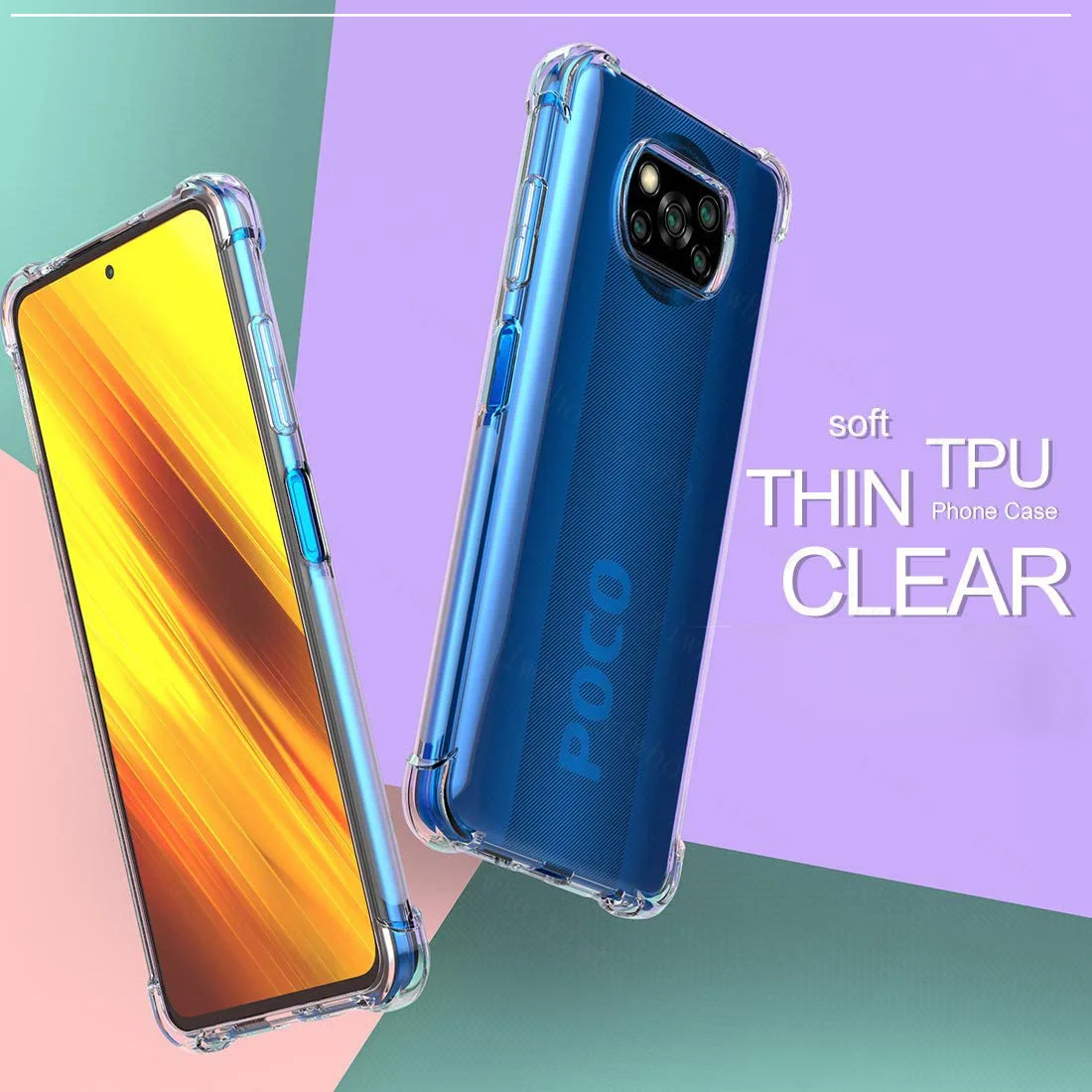 poco x3 phone case anti fall soft tpu case for xiaomi pocox3 nfc transparent soft little x3 pocophonex3 x 3 x3nfc back cases free global shipping