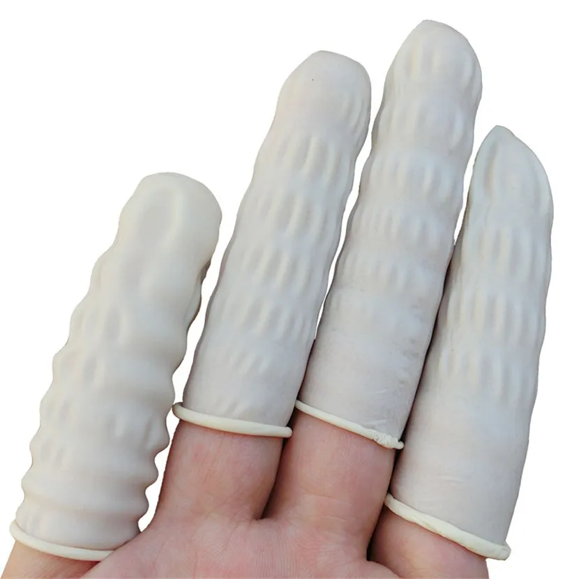 

500g Durable White Latex Rubber Finger Cots Safety Work Gloves Antislip For Chalk Protectors Finger Cots Latex Fingertip Covers