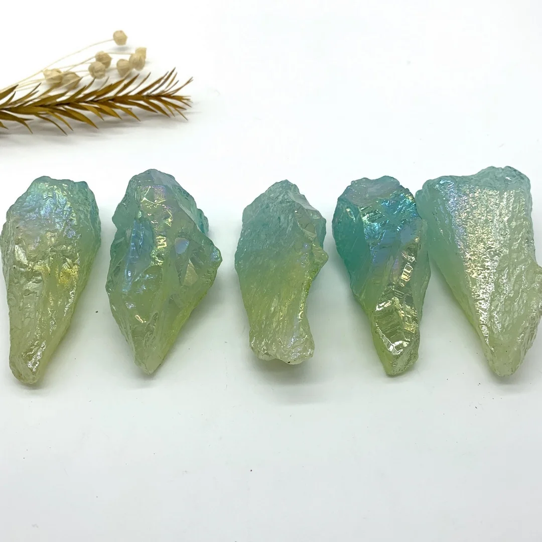 Натуральный кристалл необработанный лечебный камень сине желтый гальванический