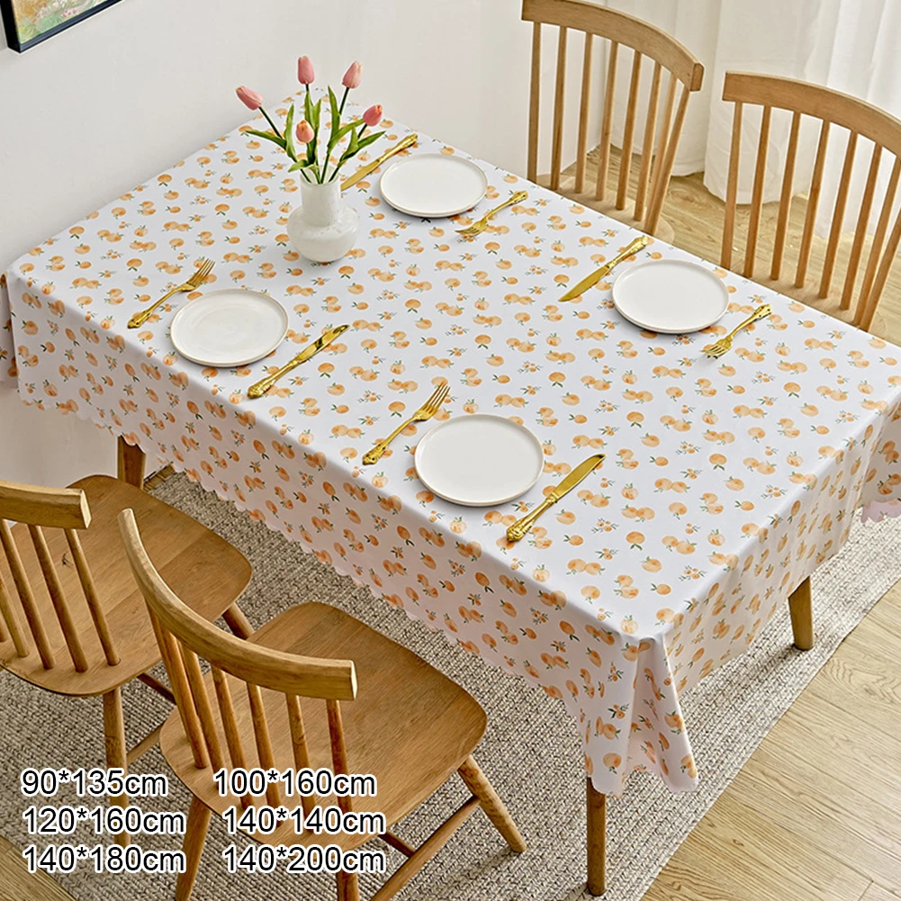

4 Colors Rectangle Tablecloth Idyllic Style Waterproof Oil-proof Table Cover for Indoor Outdoor Dining Room Kitchen Table Cloth