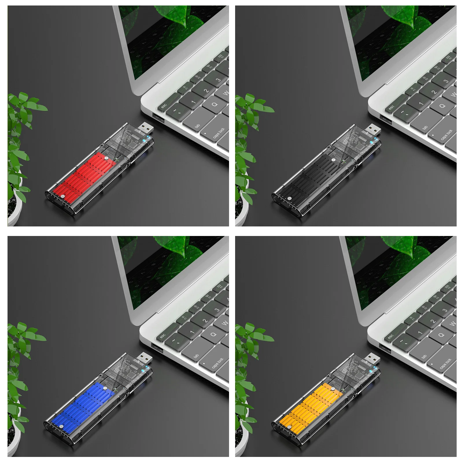 

M.2 SSD Enclosure Acrylic Transparent USB3.0 High-speed Excellent Adapter For SATA-based M.2(NGFF SSD 2242 2260 2280mm)