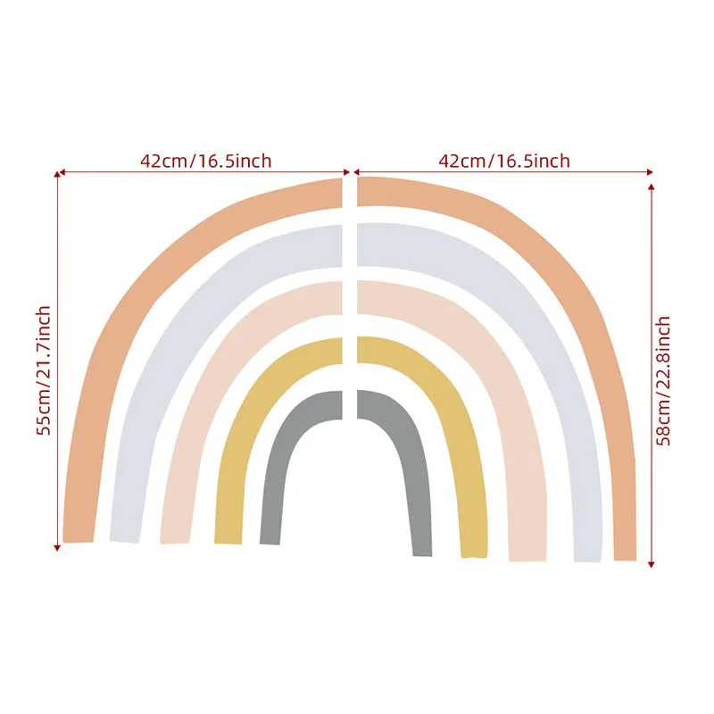 

Pink Rainbow Wall Stickers Trendy Bohemia Stickers Baby Room Wall Decals Art Stickers Posters Girls Bedroom Gift Home Decoration