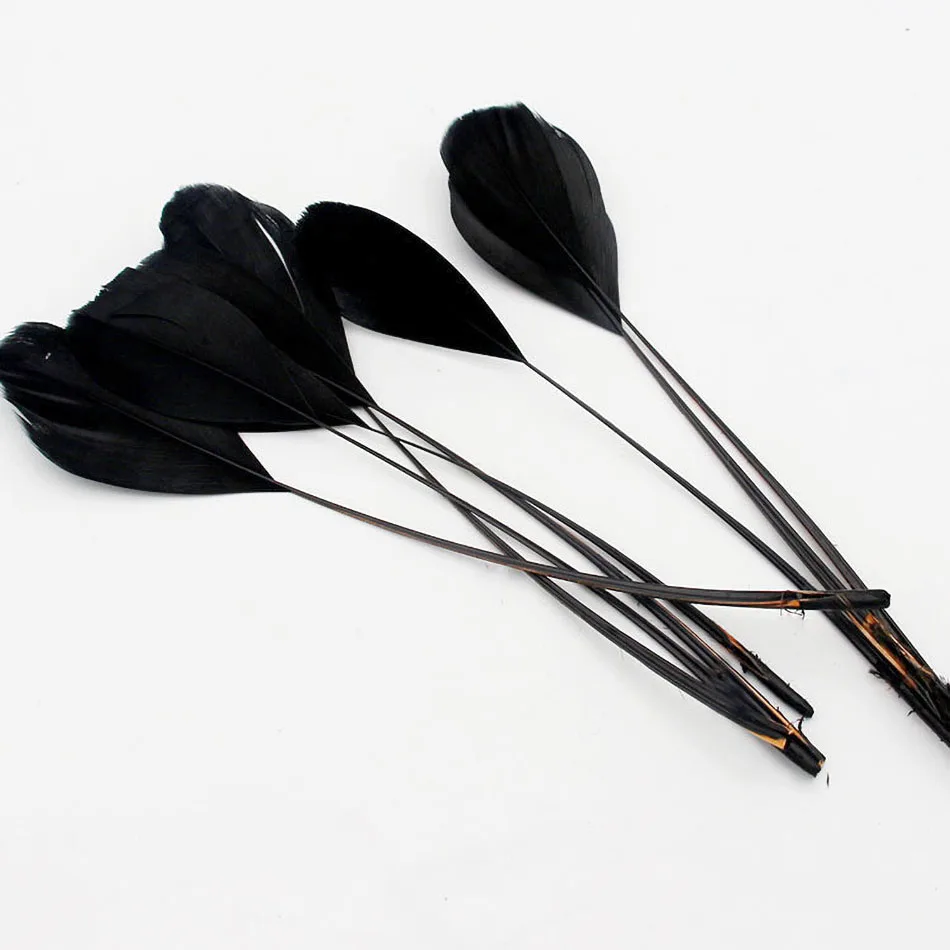 Черные гусиные перья 100 шт. украшение для волос плюмашки свадебное сделай сам