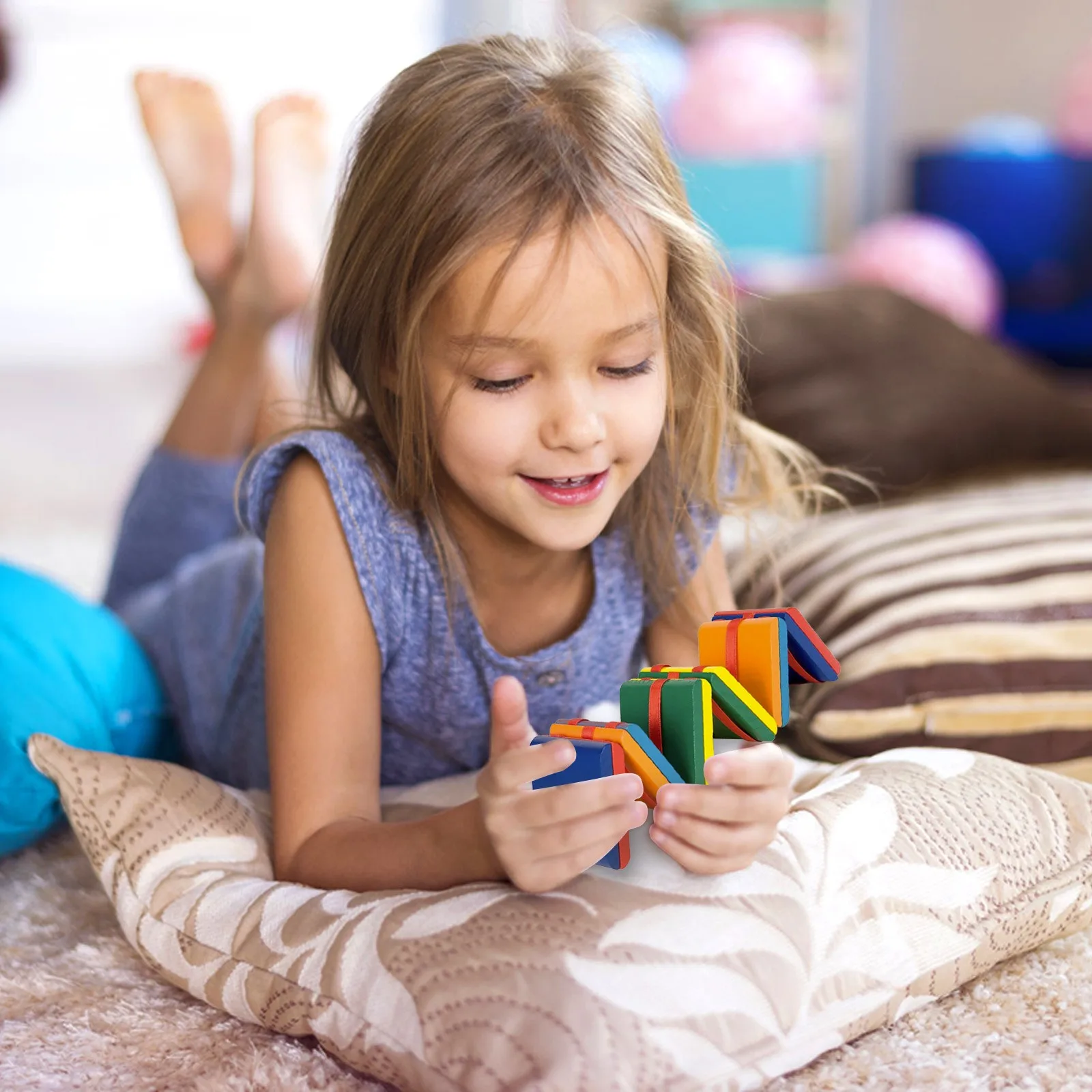 Цветная деревянная лестница с откидной крышкой фиджет-игрушка иллюзия Джейкоба