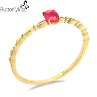 bk 9k genuine gold 585 ruby rings colorful gemstone simple fashion fine jewelry for women wife wedding anniversary best gift