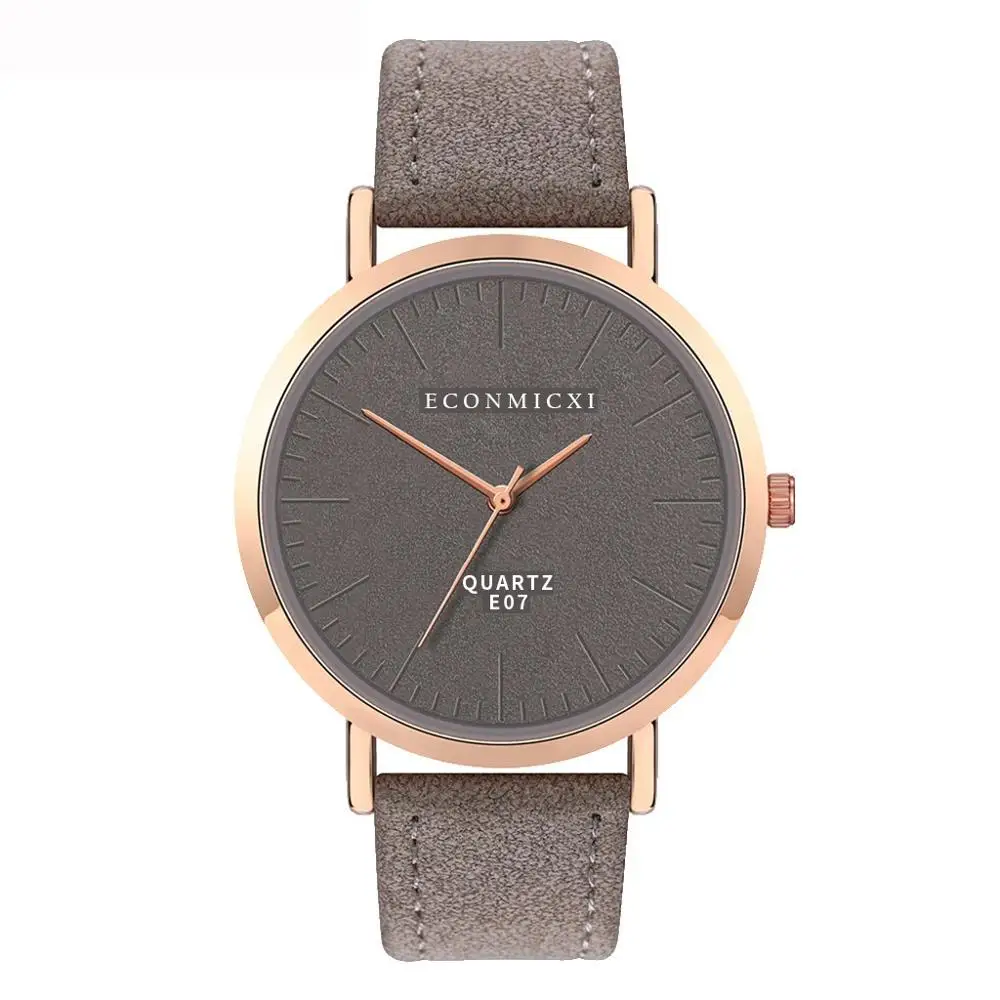 Серый Лидер продаж, женские часы, аналоговые, повседневные, Reloj Mujer, с кожаным ремешком, кварцевые наручные часы, женские часы, siple, роскошные часы с циферблатом - Цвет: Серый