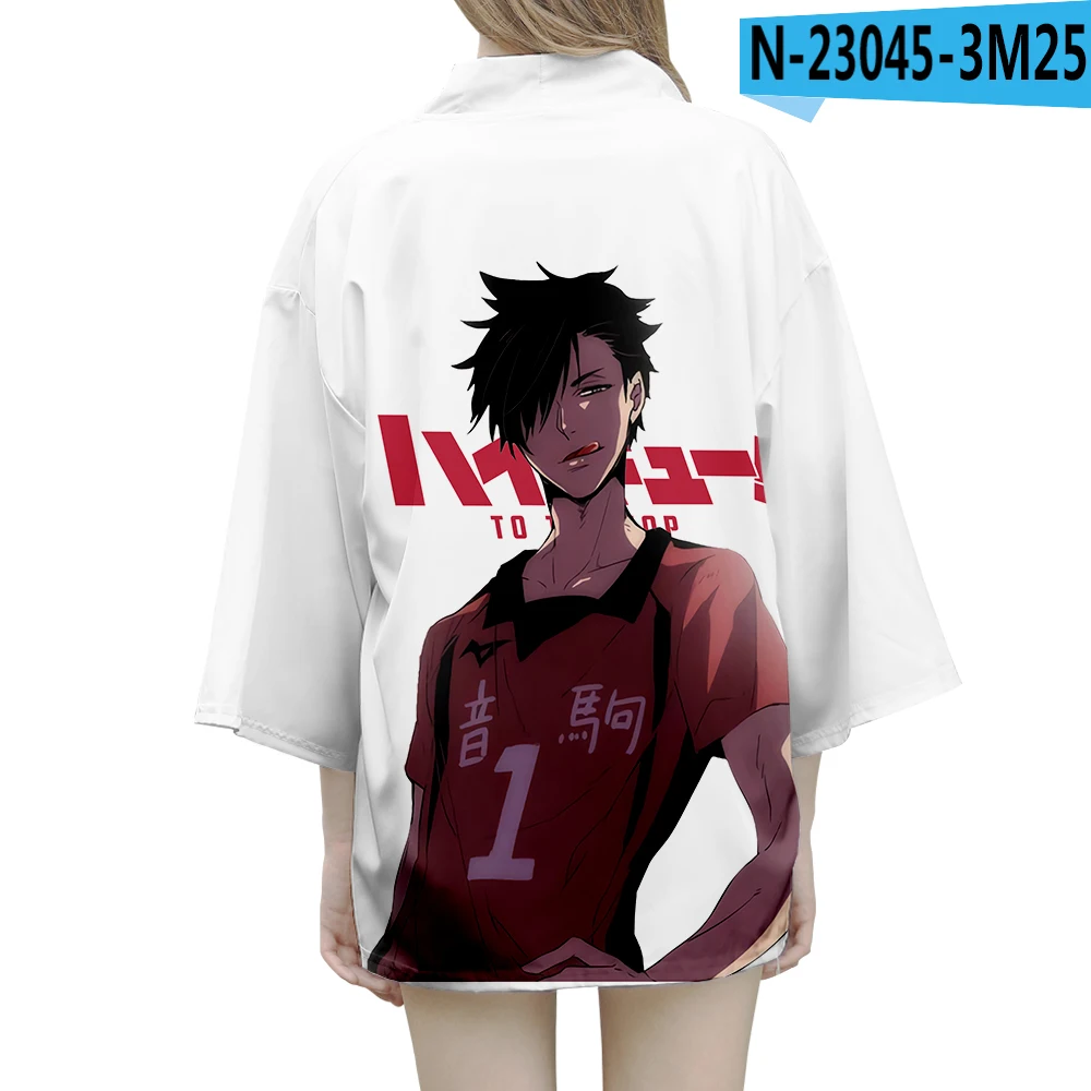 

Haikyuu! Японское кимоно для мужчин и женщин, модный Повседневный Кардиган с 3D-принтом, хаори юката, уличная одежда с коротким рукавом, лето