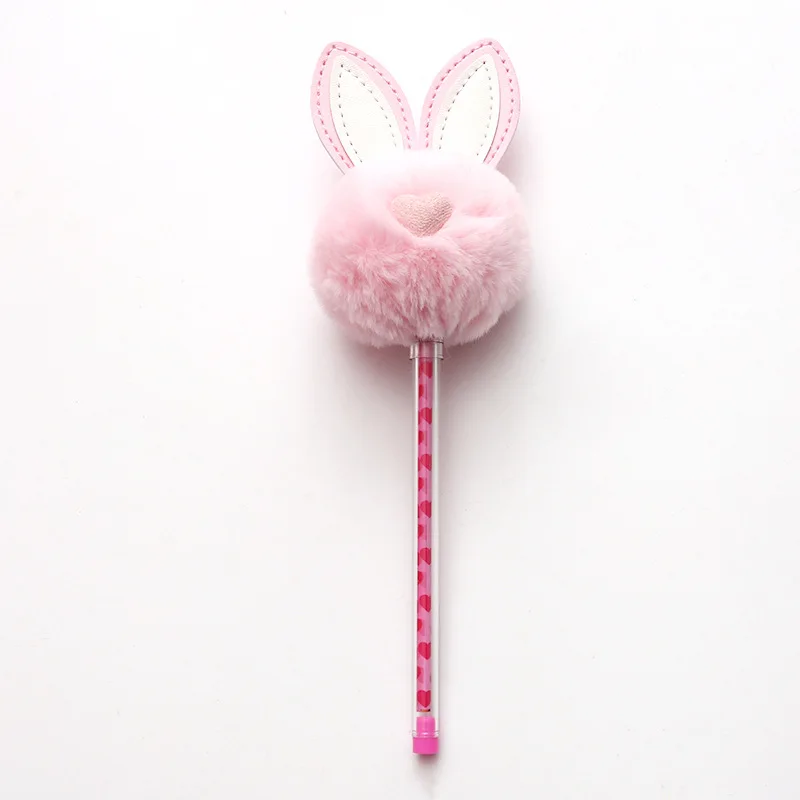Милый Плюшевый Кролик с ушами гелевая ручка 0 5 мм Kawaii черные чернила нейтральные