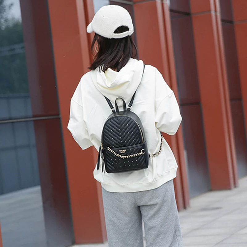 

Luxury Brand Women Backpack 2020 New Fashion Soft Leather Chain Small Bags Outdoor Travel Mini Backpacks Lady Purse and Handbag