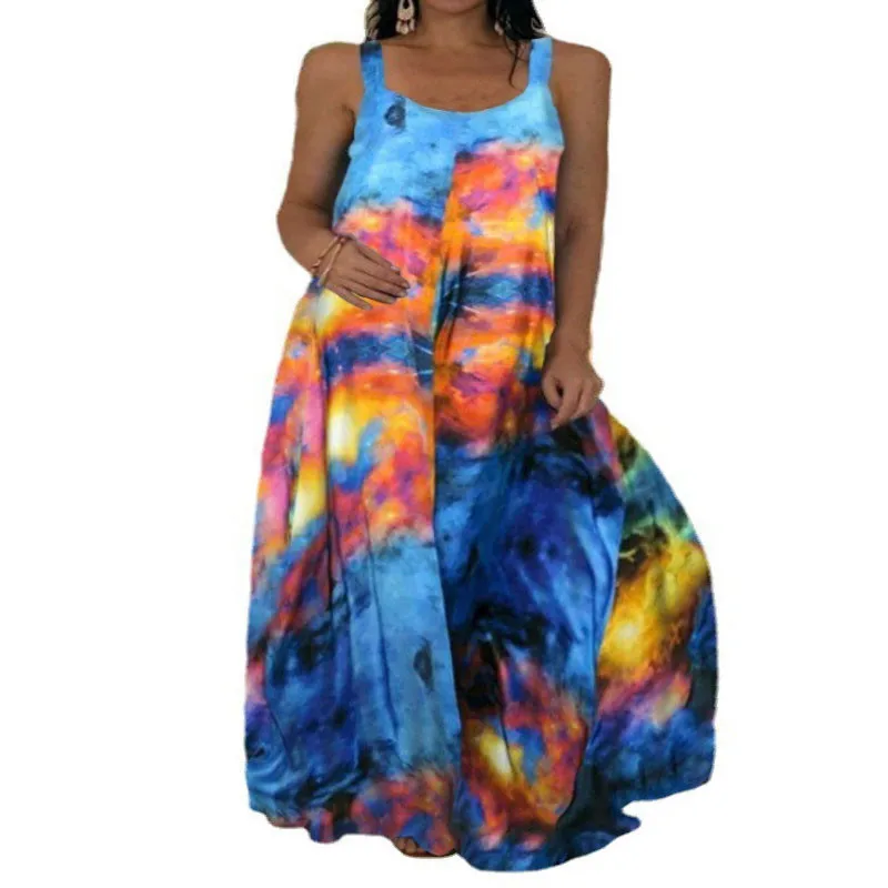 

Женское платье-макси без рукавов, с 3D-принтом