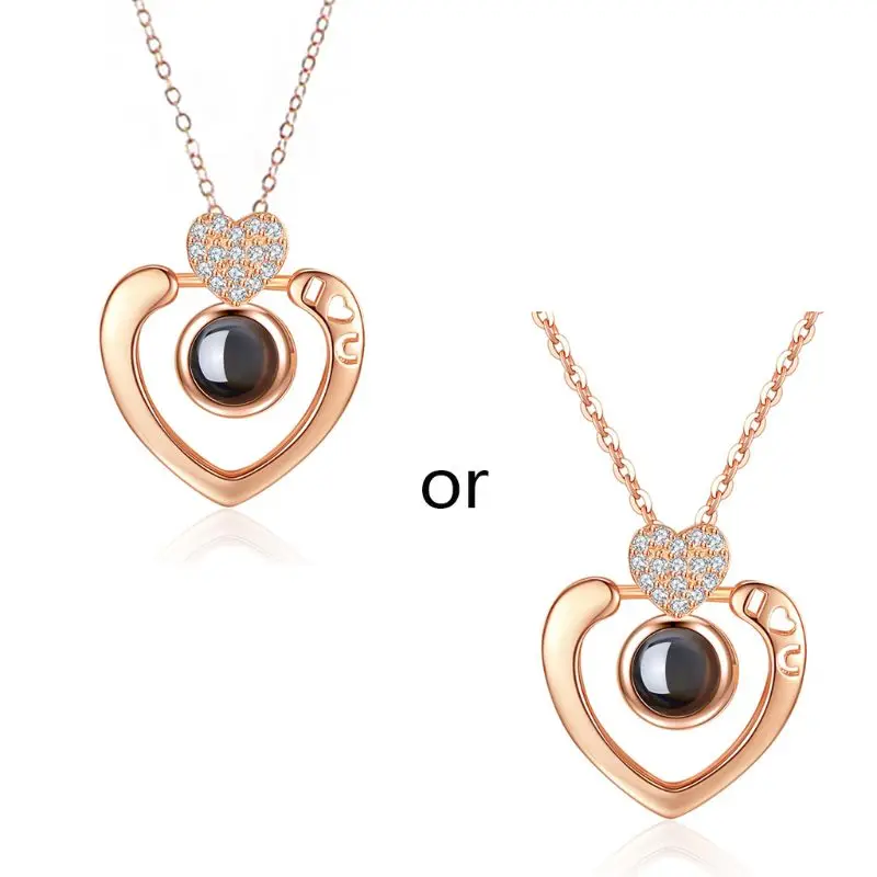 

100 Different Languages I Love U The Memory of Love Nanotechnology Necklace