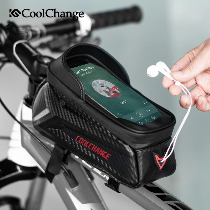 

CoolChange Bicycle Bag Frame Front Top Tube Bag Waterproof Cycling Saddle Bag Touchscreen Phone Holder Bag Basket Bike Accessory