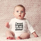 Боди детское с длинным рукавом I'm Not Cry I'm order Dinner, комбинезон унисекс для мальчиков и девочек, комбинезон