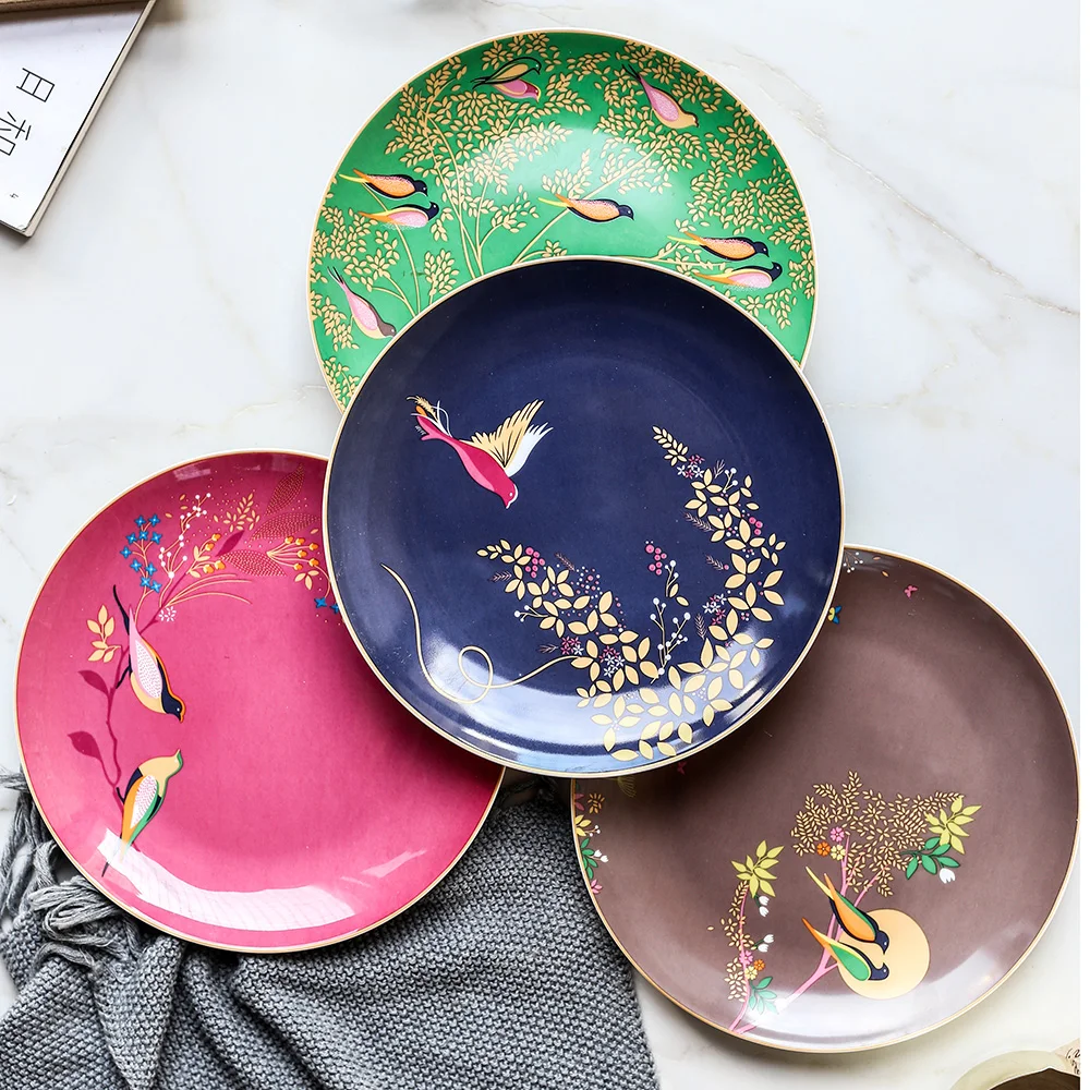 

8-inch creative European dinner plate afternoon tea snack ceramic fruit salad plate Western steak tableware