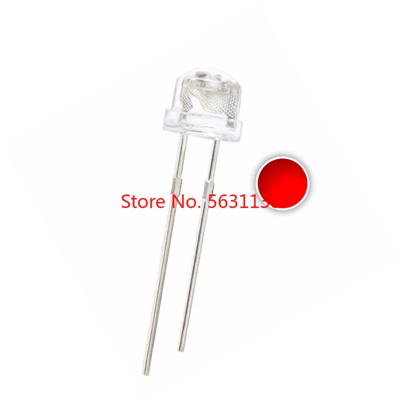 

100PCS 5MM Straw Hat Red LED Emitting Diode 3.0V 20mA DIP-2 WATER CLEAR Ultra bright 2 Pins Lamps light beads power leds chip