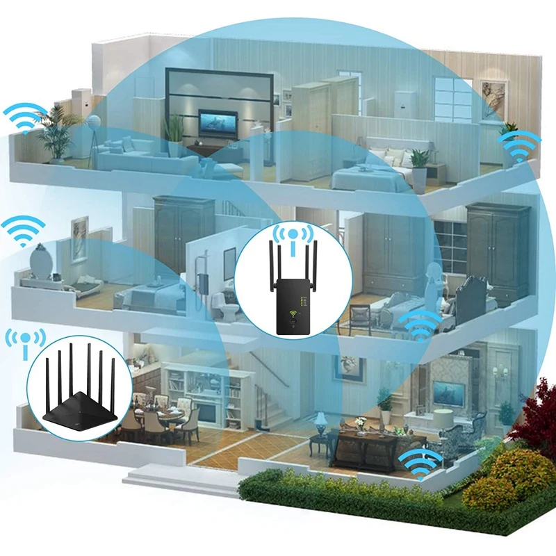AC1200Mbps беспроводной Wifi ретранслятор маршрутизатор двухдиапазонный 2 4/5G Wi Fi