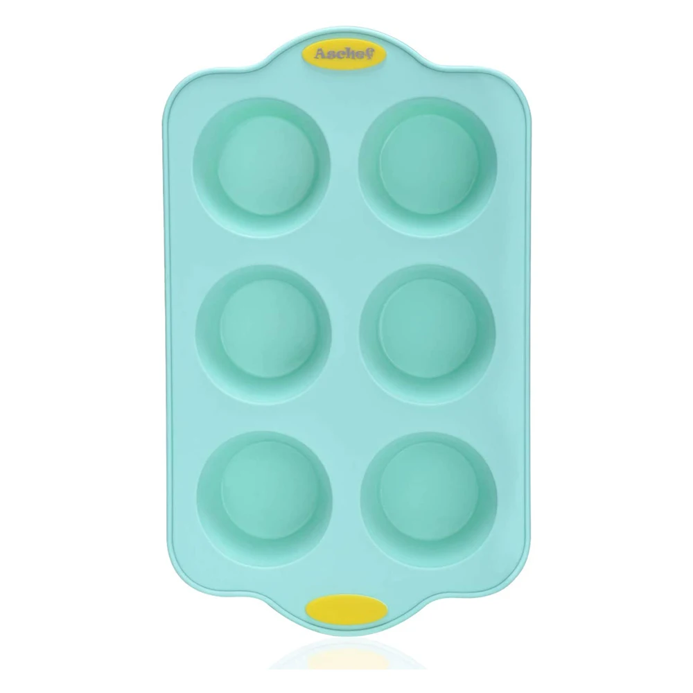 

Силиконовая форма для кексов, форма для выпечки, лоток для выпечки, жестяная форма, 6 стаканов/усиленный металлический сердечник, ручка, анти...