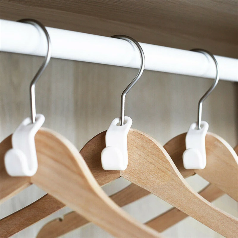 30Pcs Clothes Hook Connectors Wardrobe Closet Organizer Hangers Space Saving