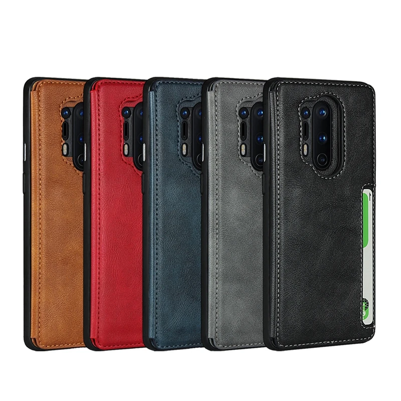lanyard leather flip wallet back case for oneplus 8 pro 7t pro card pocket stand holder phone cover for one plus 7 pro funda bag free global shipping