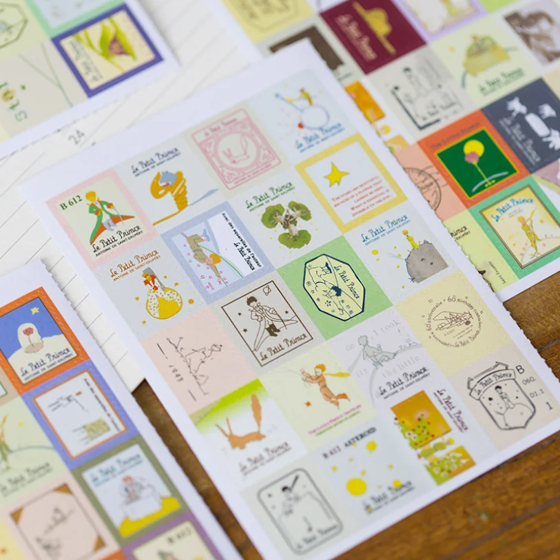 80 шт/4 листа с принтом Маленький принц героями мультфильмов расписанные вручную