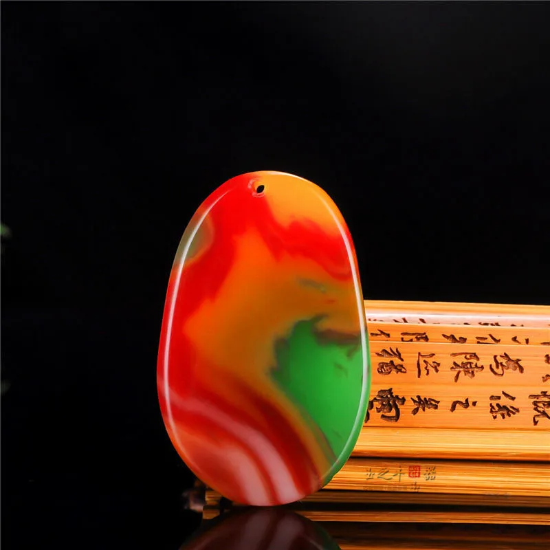 Китайский натуральный цвет нефрита руйи кулон ожерелье ручной работы Шарм