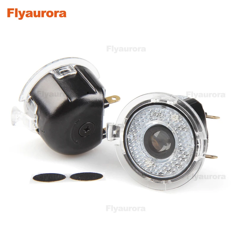welcome light Flyaurora, 1 пара, светодиодный фонарь для автомобиля, для фокусировки, светодиодный, боковое зеркало для автомобиля, лужа, логотип, светильник, зеркало заднего вида, прожектор, светильник для Ford Focus - Цвет: welcome light