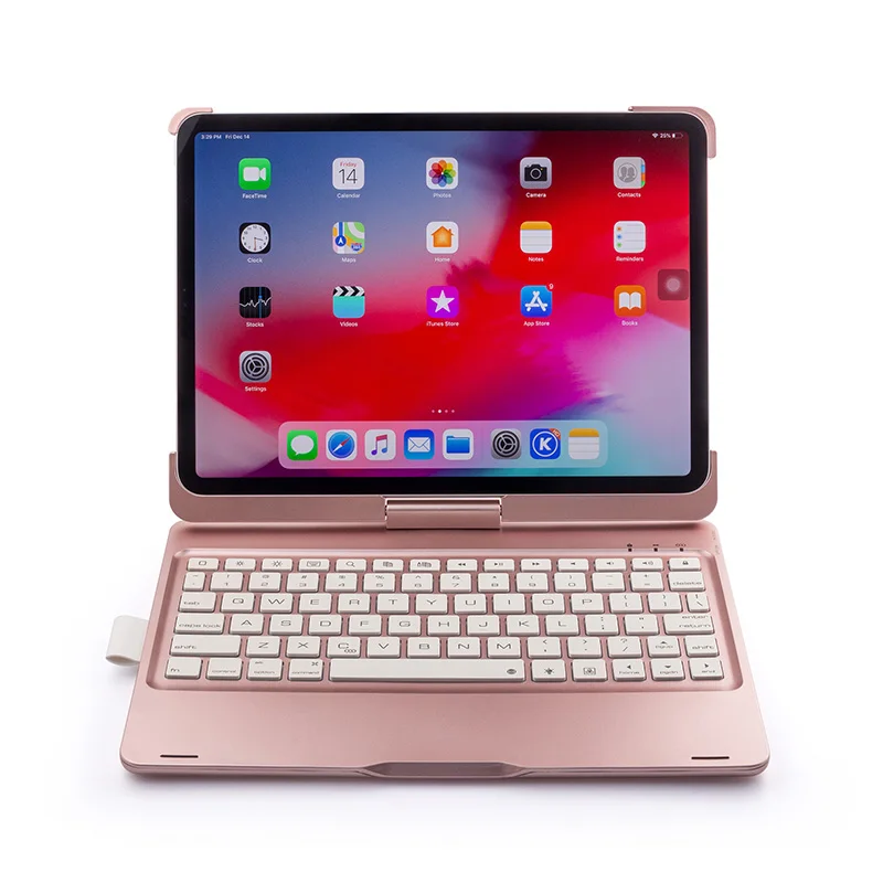 Розовый Красочная подсветка клавиатуры для iPad 9,7 ''поворот беспроводной Bluetooth клавиатура чехол для iPad Air 2 1 Fundas - Цвет: Розовый