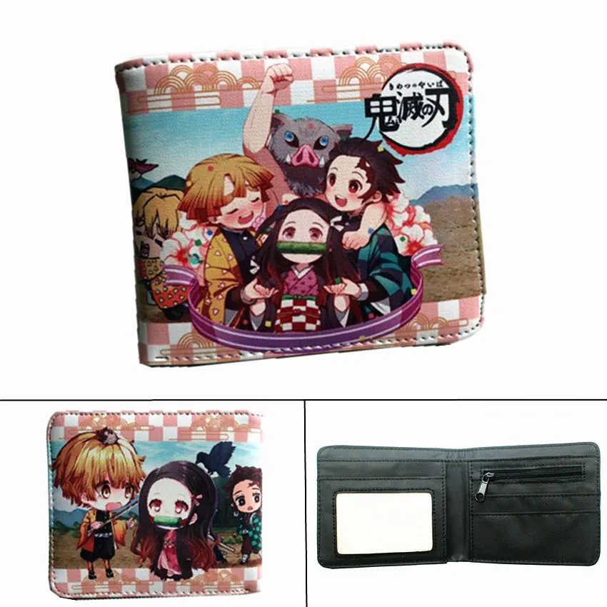 Аниме демон Slayer Kimetsu no Yaiba кошелек из искусственной кожи короткий двойной