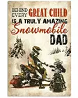 Великолепный ребенок удивительный папа снегоход металлический жестяной знак ретро постер для дома бара паба металлическая фотография